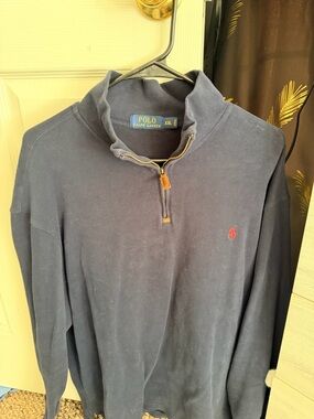 Polo by Ralph Lauren Navy Half-Zip Pullover with Red Pony